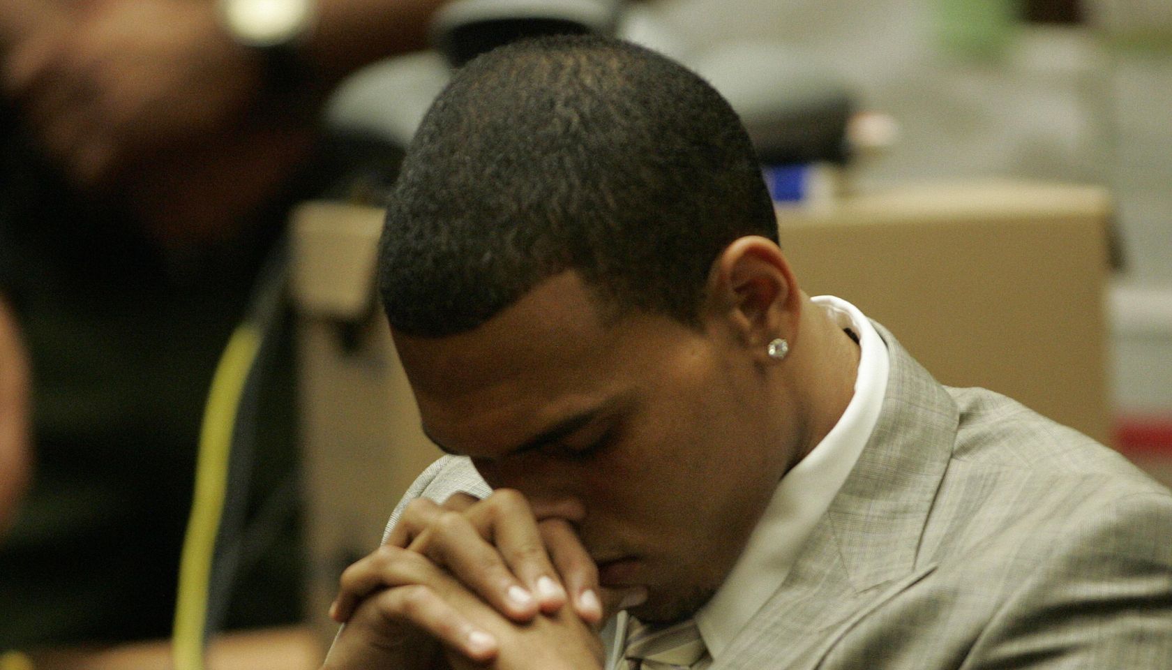 Singer Chris Brown inside the Los Angele