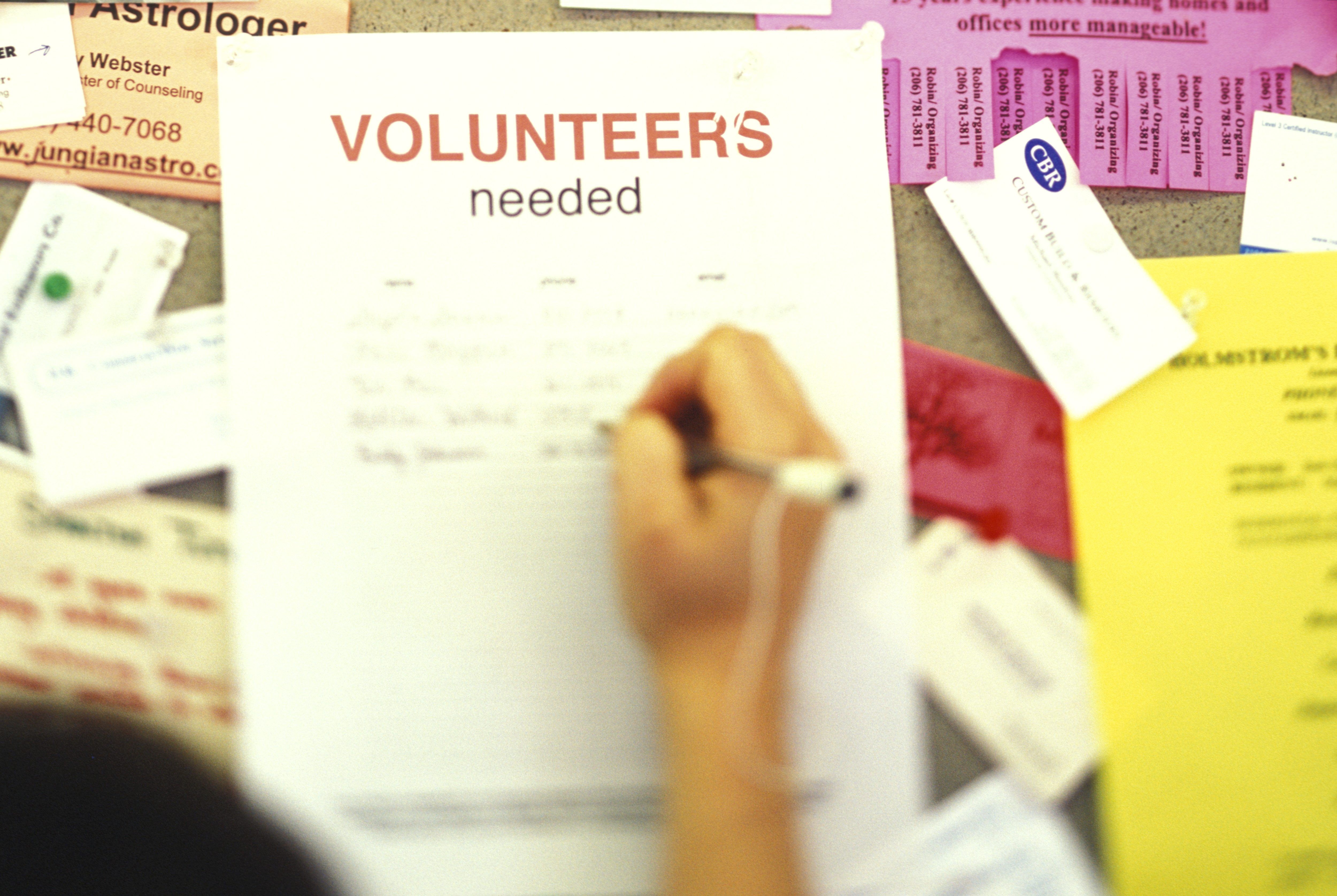 Signing a Volunteers Needed List