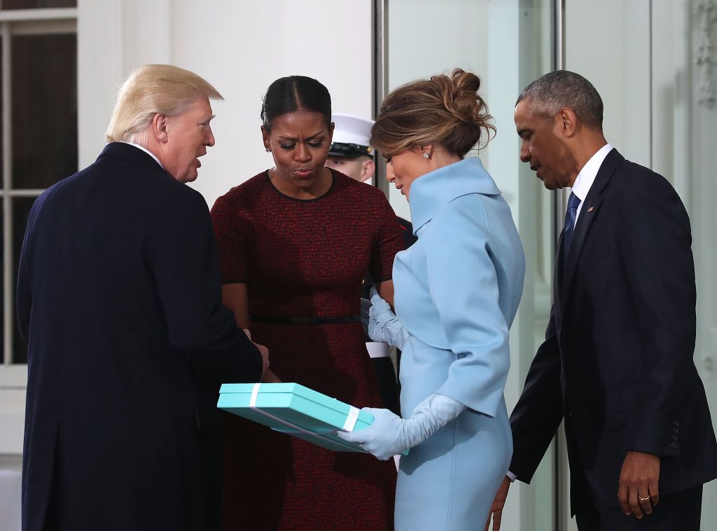 Donald And Melania Trump Arrive At White House Ahead Of Inauguration