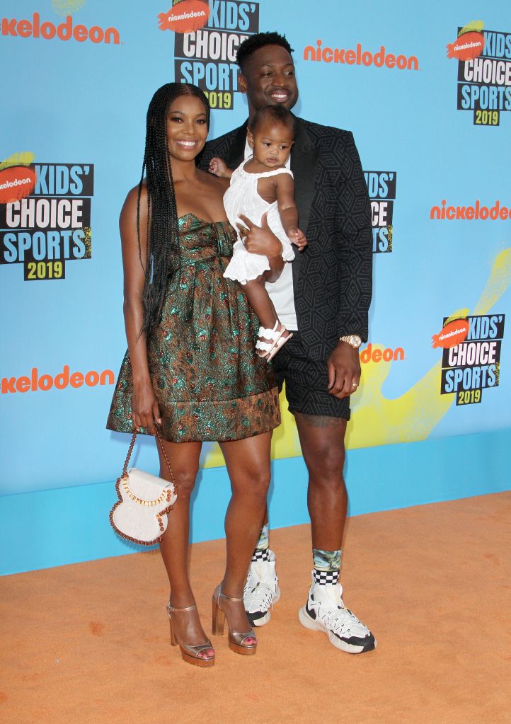 Gabrielle Union, Kaavia James Union Wade, Dwyane Wade attends The Kids Choice Sport 2019 in Los Angeles