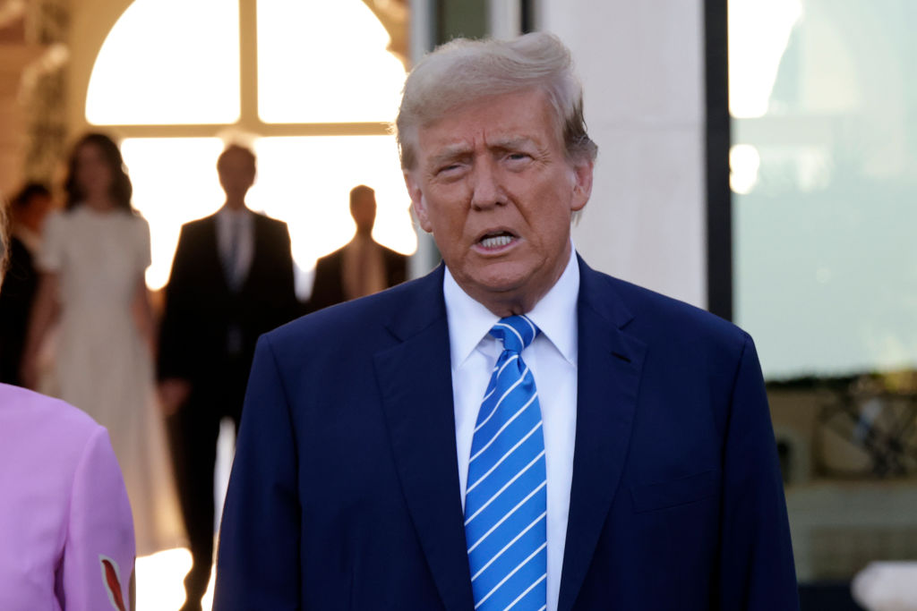 Former President Trump Arrives At A Fundraiser In Palm Beach, Florida