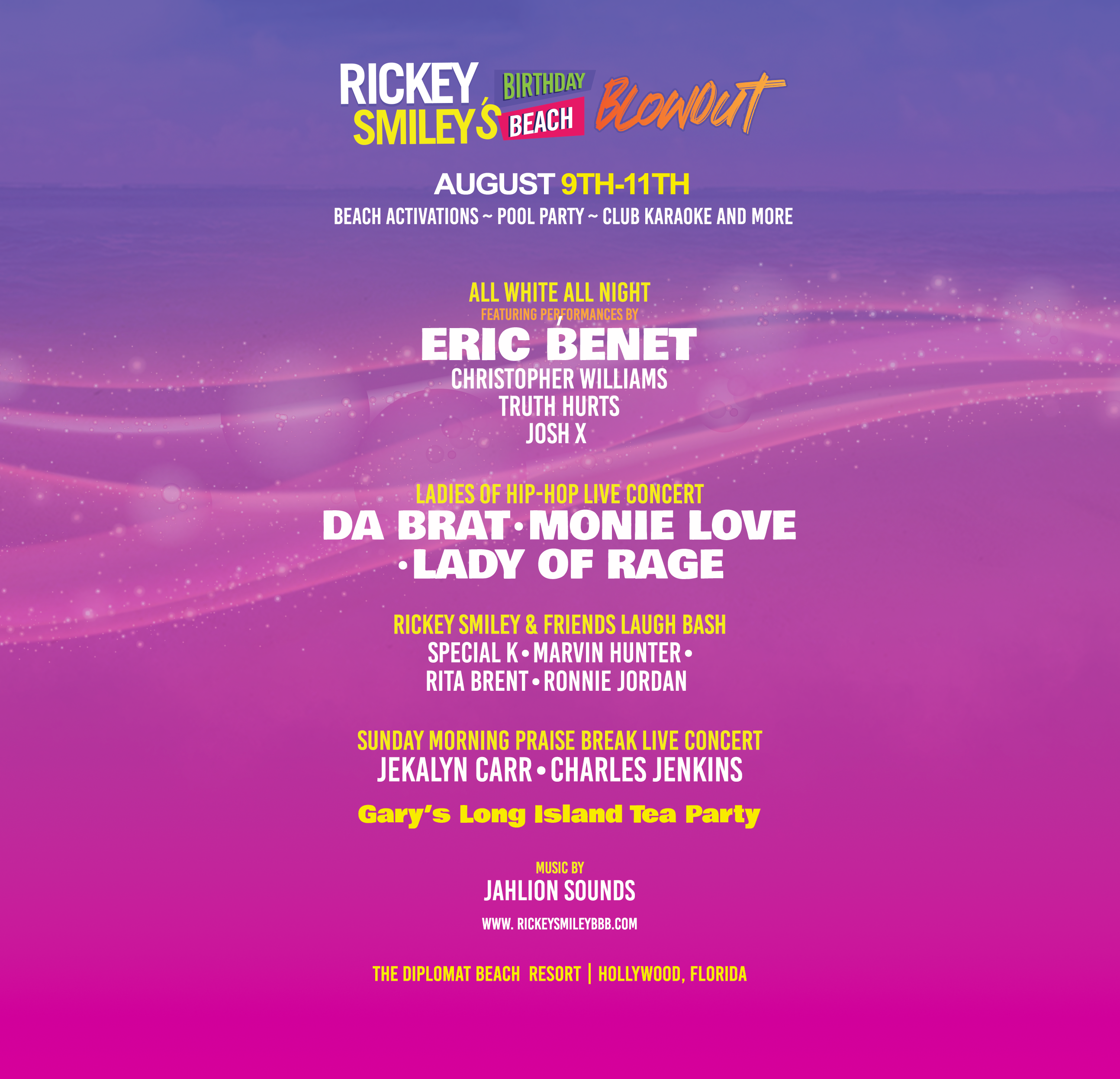 Rickey Smiley Birthday Beach Blowout Website- Update | Reach Media - Syndicated | 2024-07-23