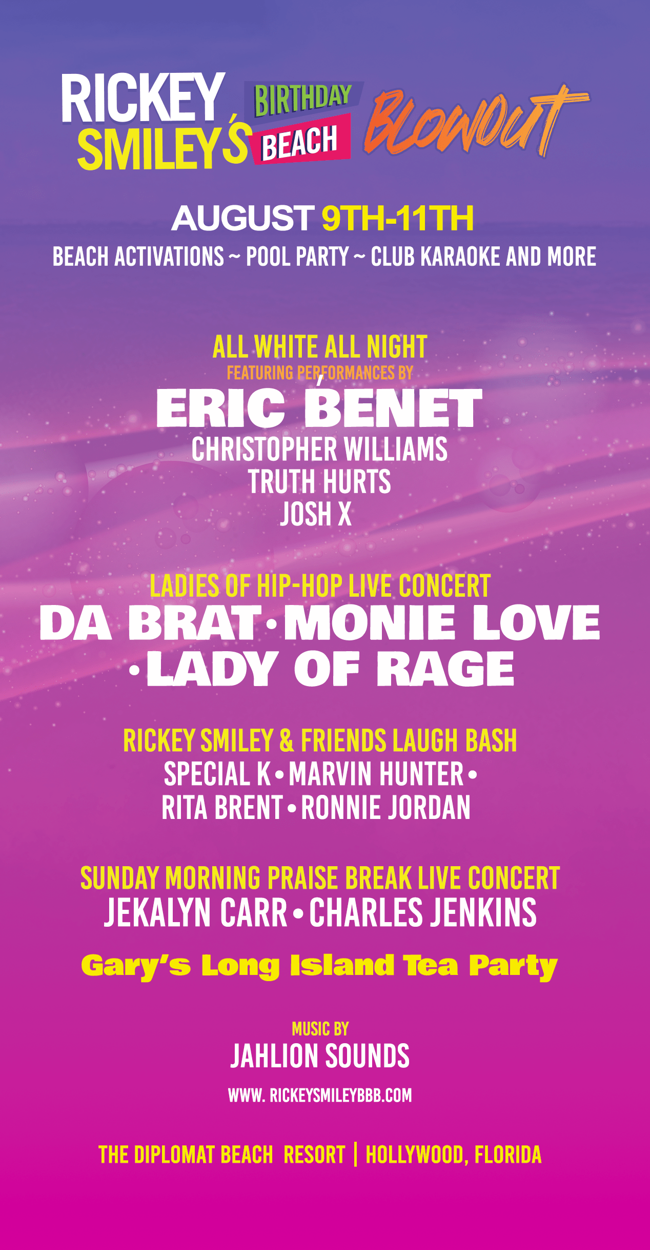 Rickey Smiley Birthday Beach Blowout Website- Update | Reach Media - Syndicated | 2024-07-23